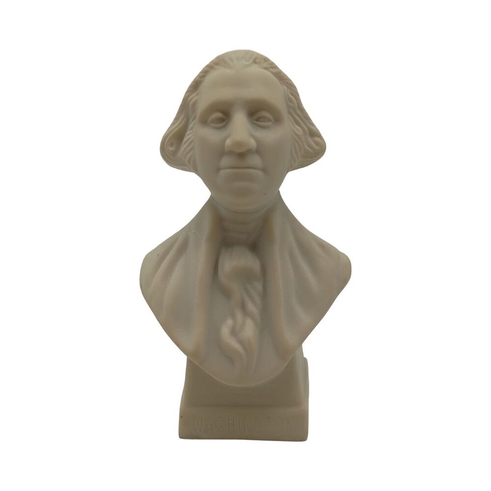 Vintage George Washington Bust Figurine 6.5 in Cream President Statue Sculpture